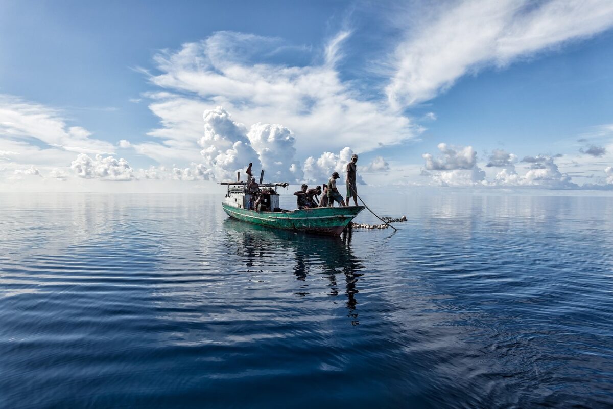 landscape, tropical, nature, sea, halmahera sea, fishing, fish boat, the web, bajau people, indonesia